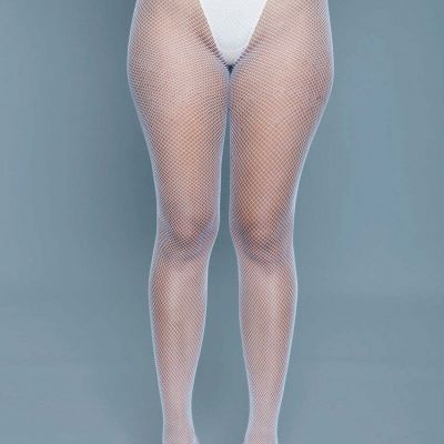 BeWicked Up All Night Pantyhose Fishnet White